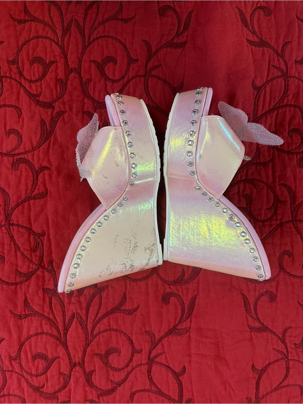Sparkl Fairy Couture Women’s Pink Butterfly Wedge Heels - Picture 4 of 5